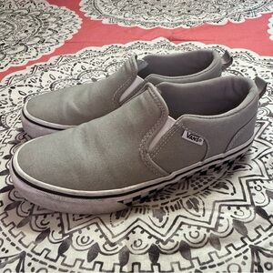 Gray Slip On Vans Size 4